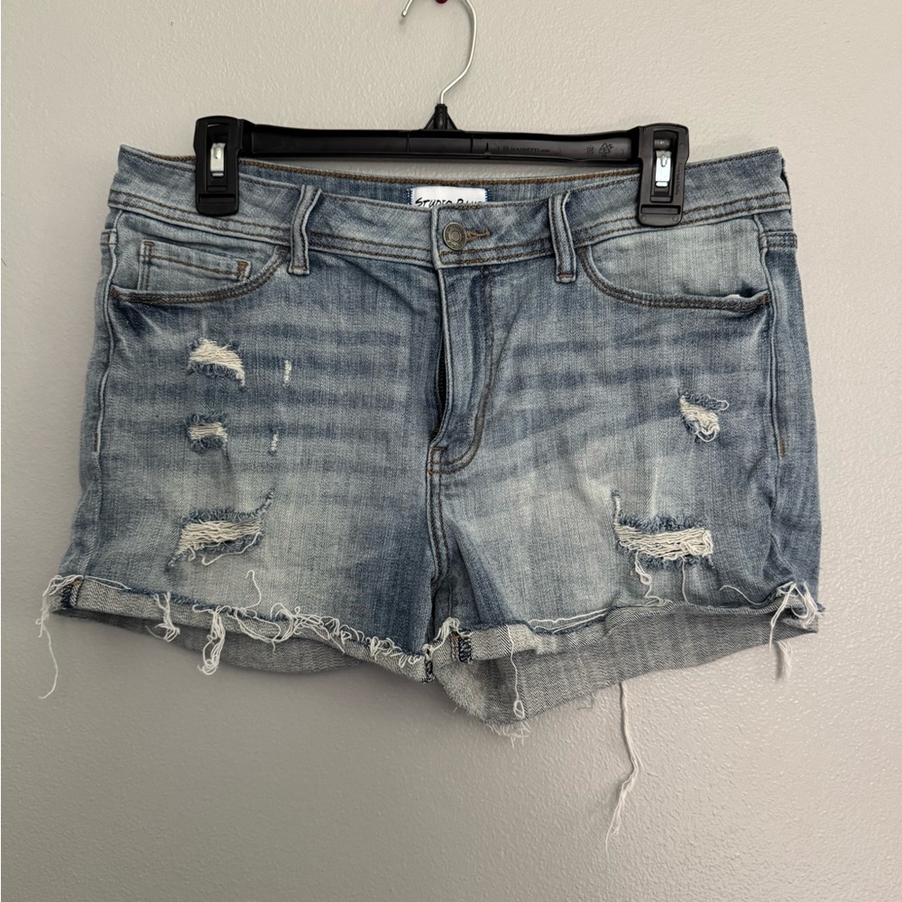 Studio Blue Kadence Mid Rise Distressed Denim Women Shorts size 10